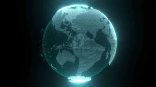 Technology Communication Concept Spinning Planet Earth — Vídeo de Stock