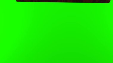 Kromakey arka planında boş pul. Bir belgeye pul yapıştırın. Yeşil Ekran.