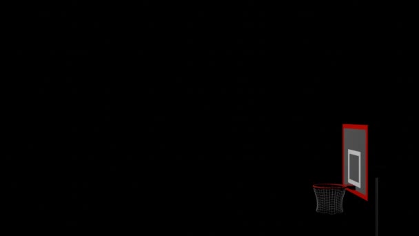Баскетбольный Мяч Летит Корзину Видеоматериалы Пригодные Продвижения Ставок — стоковое видео