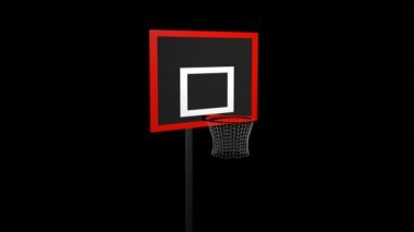 Basketbol topu sepetin içine uçuyor. Bahis promosyonu için uygun video görüntüleri.