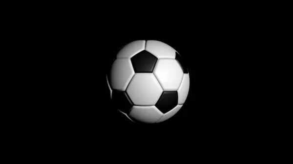 Klassischer Fußball Isoliert Auf Schwarzem Hintergrund Sportkonzept Renderer — Stockfoto
