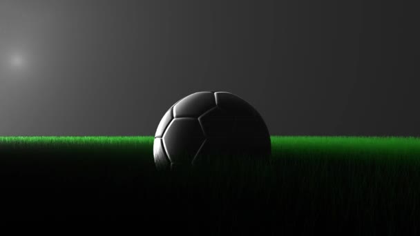 足球场上的足球 适合于博彩推广的体育概念 — 图库视频影像