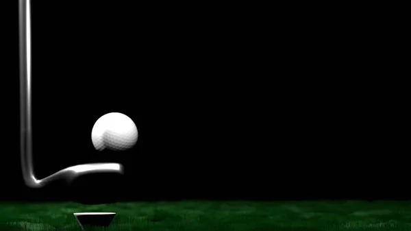 Golf game. Club hits a ball. Sport concept.