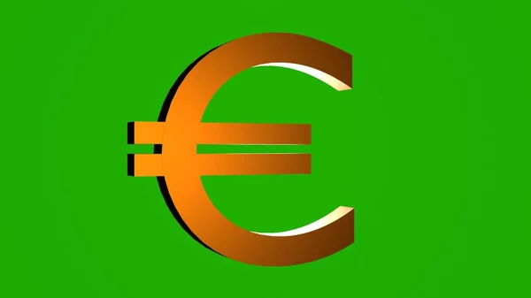 Sinal Euro Dourado Fundo Cromakey — Fotografia de Stock