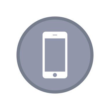 Beyaz arkaplanda gri akıllı telefon simgesi izole edildi. Vektör simgesi.