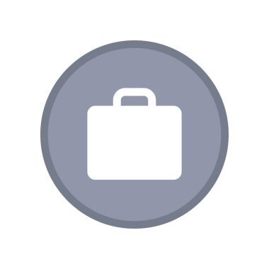 Çanta ikonu. Gri vektör çizimi. Dava logosu. Bagaj, bagaj sembolü.