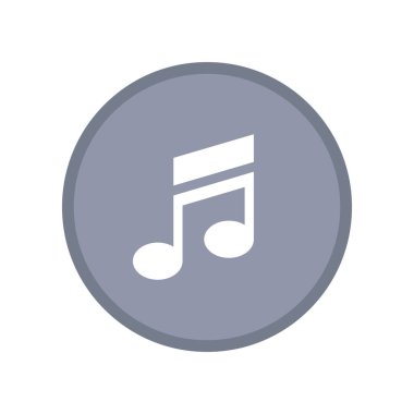 Müzik nota simgesi. Gri not sembolü.