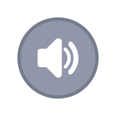 Beyaz arkaplanda gri ses simgesi izole edildi.