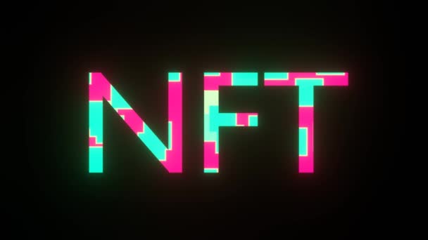 Moderna Colorida Inscripción Nft Concepto Arte Criptográfico — Vídeo de stock