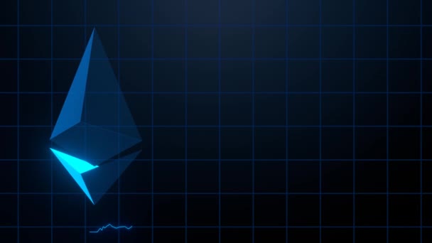 Ethereum Moderno Sinal Holograma Com Gráfico Subindo Conceito Moeda Digital — Vídeo de Stock