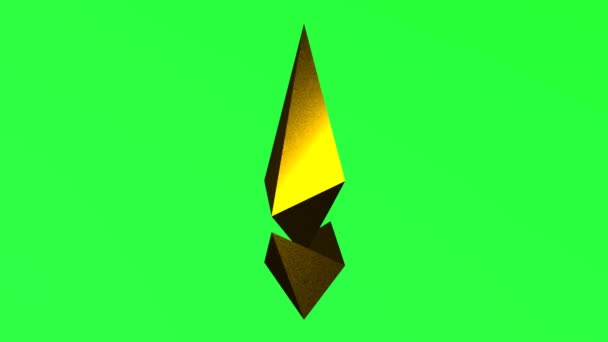 Golden Ethereum Sign Chromakey Background Eth — Stock Video