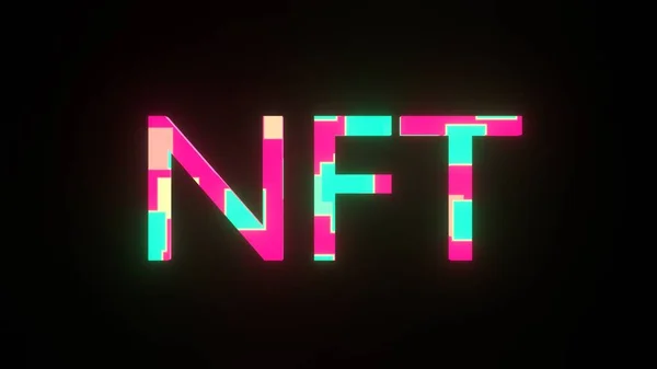 Modern Colorful Nft Inscription Crypto Art Concept — Stock Photo, Image
