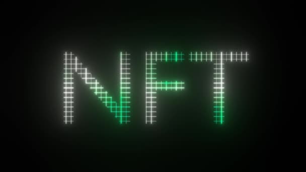 Современная Красочная Надпись Nft Криптографическая Концепция — стоковое видео