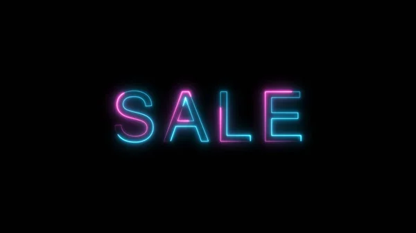 Colorful Neon Inscription Sale Black Background Discount Concept Suitable Online — Photo