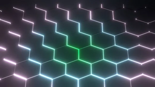 Modern Abstract Background Glowing Hexagons Abstract Background — Stockfoto