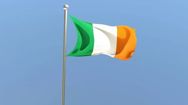 Irish Flag Flagpole Ireland Flag Fluttering Wind National Flag — Stock fotografie