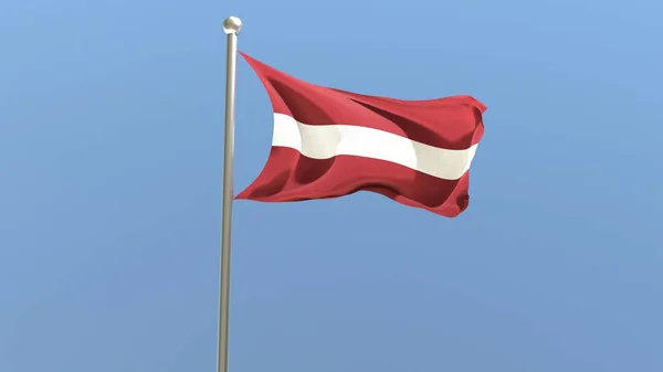 Latvian Flag Flagpole Latvia Flag Fluttering Wind National Flag — ストック写真