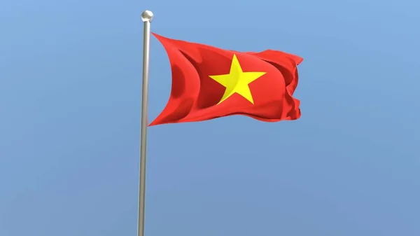 Vietnamese Flag Flagpole Vietnam Flag Fluttering Wind National Flag — Stok fotoğraf