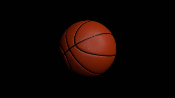 Classic Basketball Ball Illustration Black Background Sports Concept Basket — 스톡 사진