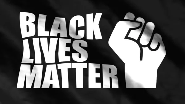 Blm Flag Waving Wind Black Lives Matter Symbol Black Lives — Stock Photo, Image