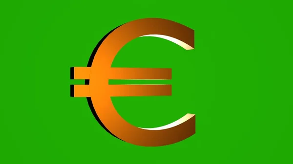 Golden Euro Sign Chromakey Background Eur — Zdjęcie stockowe