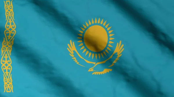 Kazakh national flag. State flag of Kazakhstan illustration. National flag.