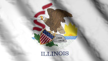 Illinois flag . IL flag fluttering in the wind. USA. National flag.