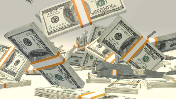 100 Dollar Money Composition Financial Background Many Banknotes Wads Money — Foto de Stock