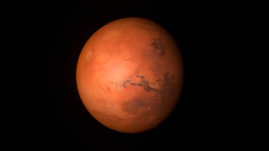 Spinning planet Mars. Beautiful space object. Planet.