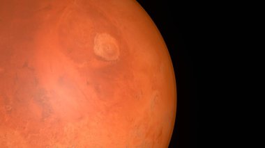 Spinning planet Mars. Beautiful space object. Planet.