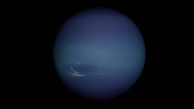 Spinning planet Neptune. Beautiful space object. Planet.