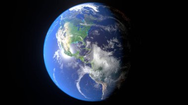 Spinning planet Earth. Space view. Earth space view.