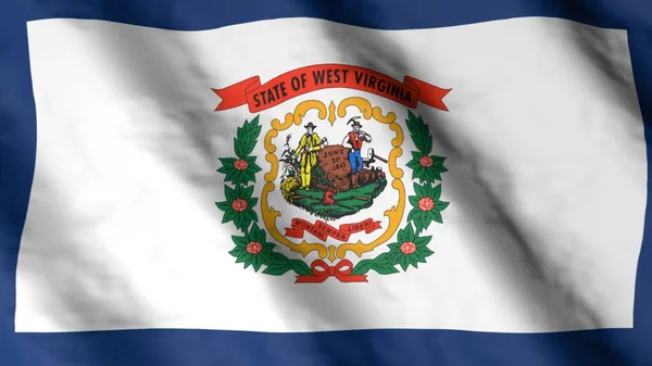 West Virginia Flag Flag Fluttering Wind Usa National Flag — 图库照片