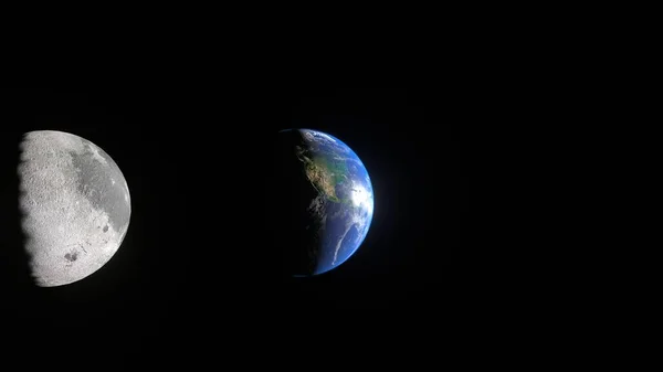 Solar Eclipse Earth Moon Space View — Stockfoto