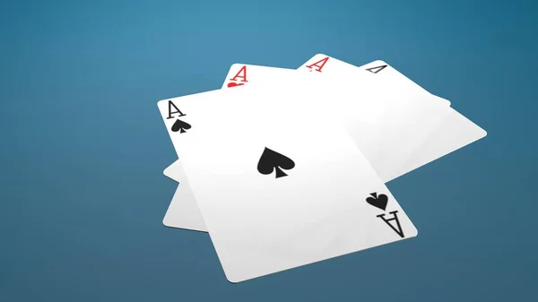 Quads Aces Cards Table Poker Concept Card Game — Stockfoto