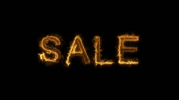 Colorful Fire Inscription Sale Black Background Discount Concept Suitable Online — Photo