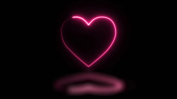 Neon Heart Icon Symbol Love Heart — Zdjęcie stockowe