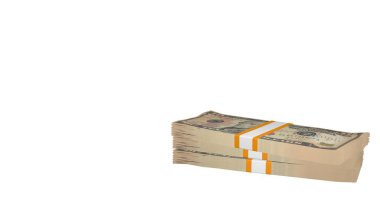 10 US dollar money composition. Financial background. Many banknotes and wads of money. Business or economy concept. Cash.