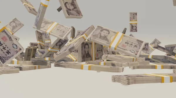 5000 Japanese Yen Money Composition Financial Background Many Banknotes Wads — ストック写真