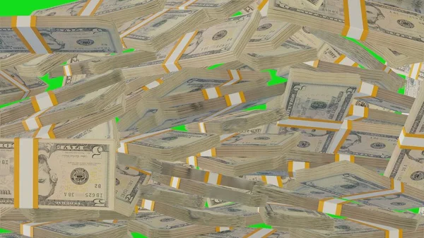 Ять Доларів Сша Фінансове Походження Багато Банкнот Пучечок Грошей Економіка — стокове фото
