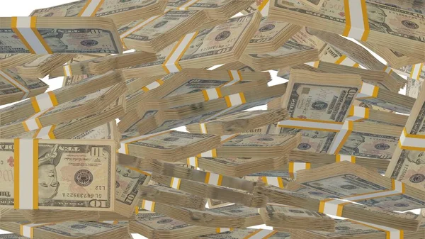 Доларів Сша Грошова Композиція Фінансове Походження Багато Банкнот Пучечок Грошей — стокове фото
