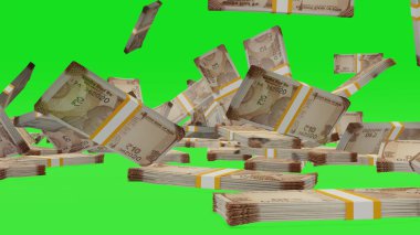 10 Indian rupees money composition. Financial background. Many banknotes and wads of money. Business or economy concept. Cash.