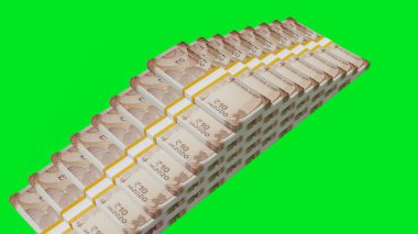 10 Indian rupees money composition. Financial background. Many banknotes and wads of money. Business or economy concept. Cash.