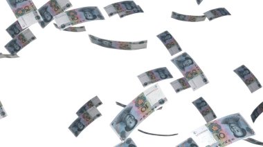 10 Chinese yuan money composition. Financial background. Many banknotes and wads of money. Business or economy concept. Cash.