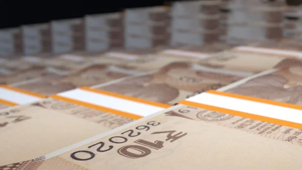 Індійських Рупій Грошовий Склад Фінансове Походження Багато Банкнот Пучечок Грошей — стокове фото