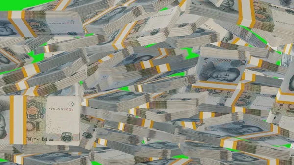 10 Chinese yuan money composition. Financial background. Many banknotes and wads of money. Business or economy concept. Cash.