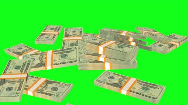 20 US dollar money composition. Financial background. Many banknotes and wads of money. Business or economy concept. Cash.