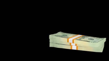 20 US dollar money composition. Financial background. Many banknotes and wads of money. Business or economy concept. Cash.