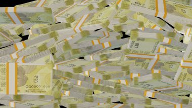 20 Indian rupees money composition. Financial background. Many banknotes and wads of money. Business or economy concept. Cash.