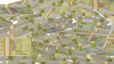 20 Indian rupees money composition. Financial background. Many banknotes and wads of money. Business or economy concept. Cash.